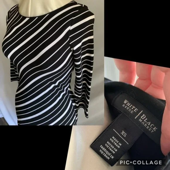 WHBM Long sleeved diagonal pattern dress - Picture 3 of 3